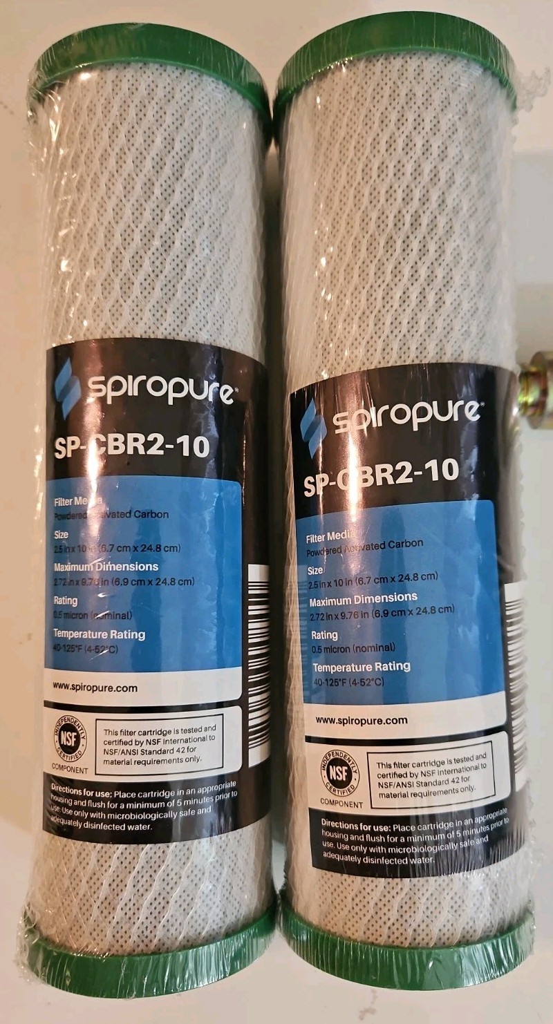 2-Spiropure CBR2-10 Lead Mercury Reduction Flow Restrictor Carbon Water Filters