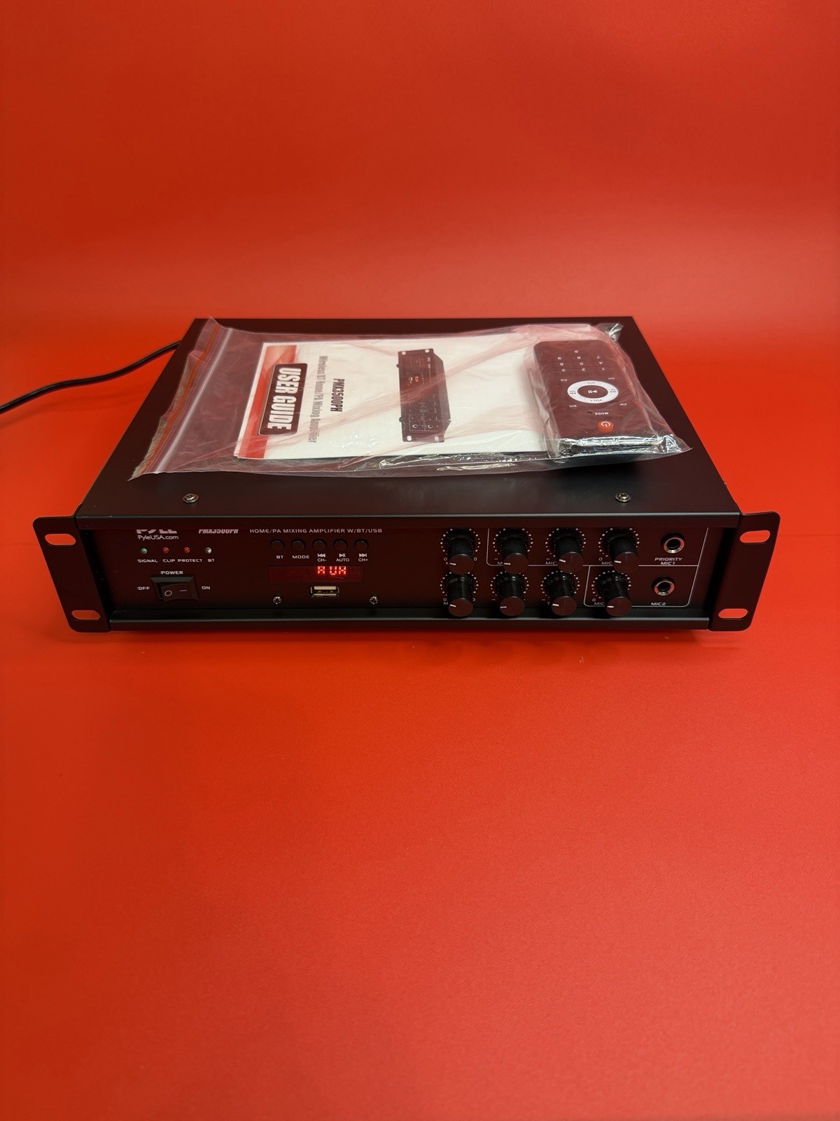 Pyle Bluetooth PA Mixing Amplifier - 500W, Model: PMX3500PH, Broken Connector