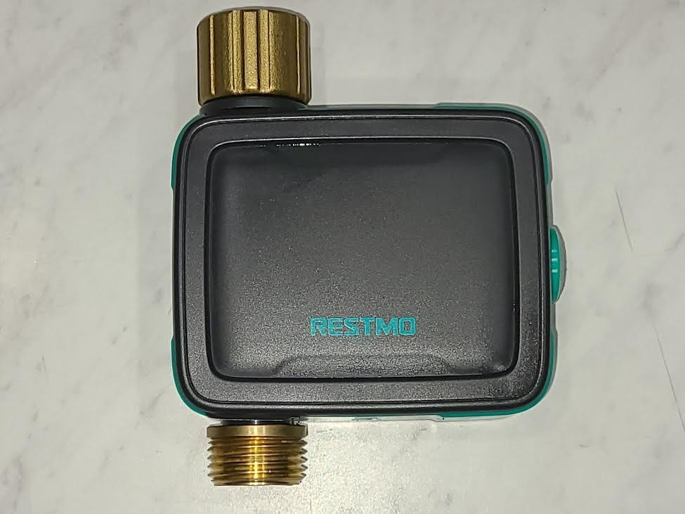 RESTMO Smart Sprinkler brass inlet & outlet Timer with Flow Meter, app control