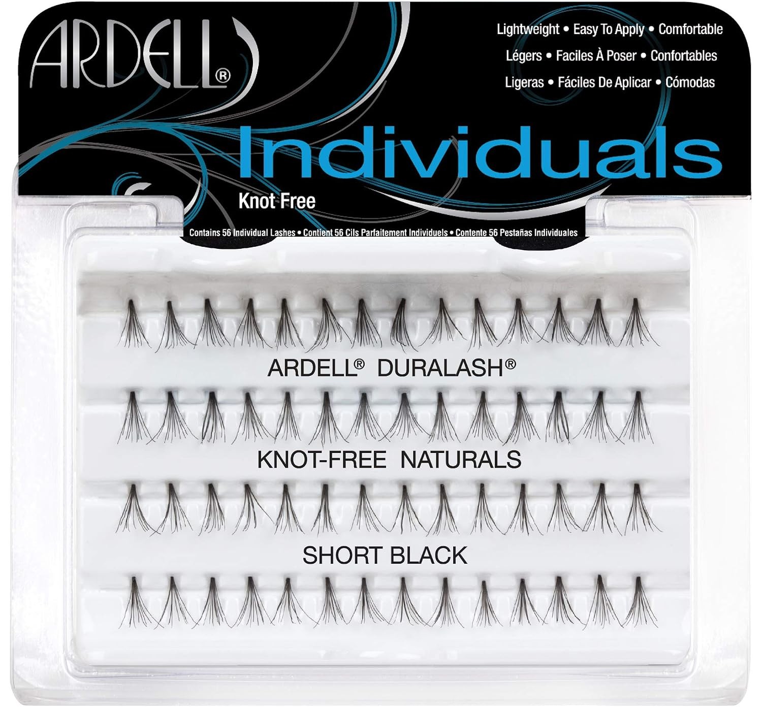 3 Pack Ardell Individuals False Eyelashes Set, Short Black, 56 Ct