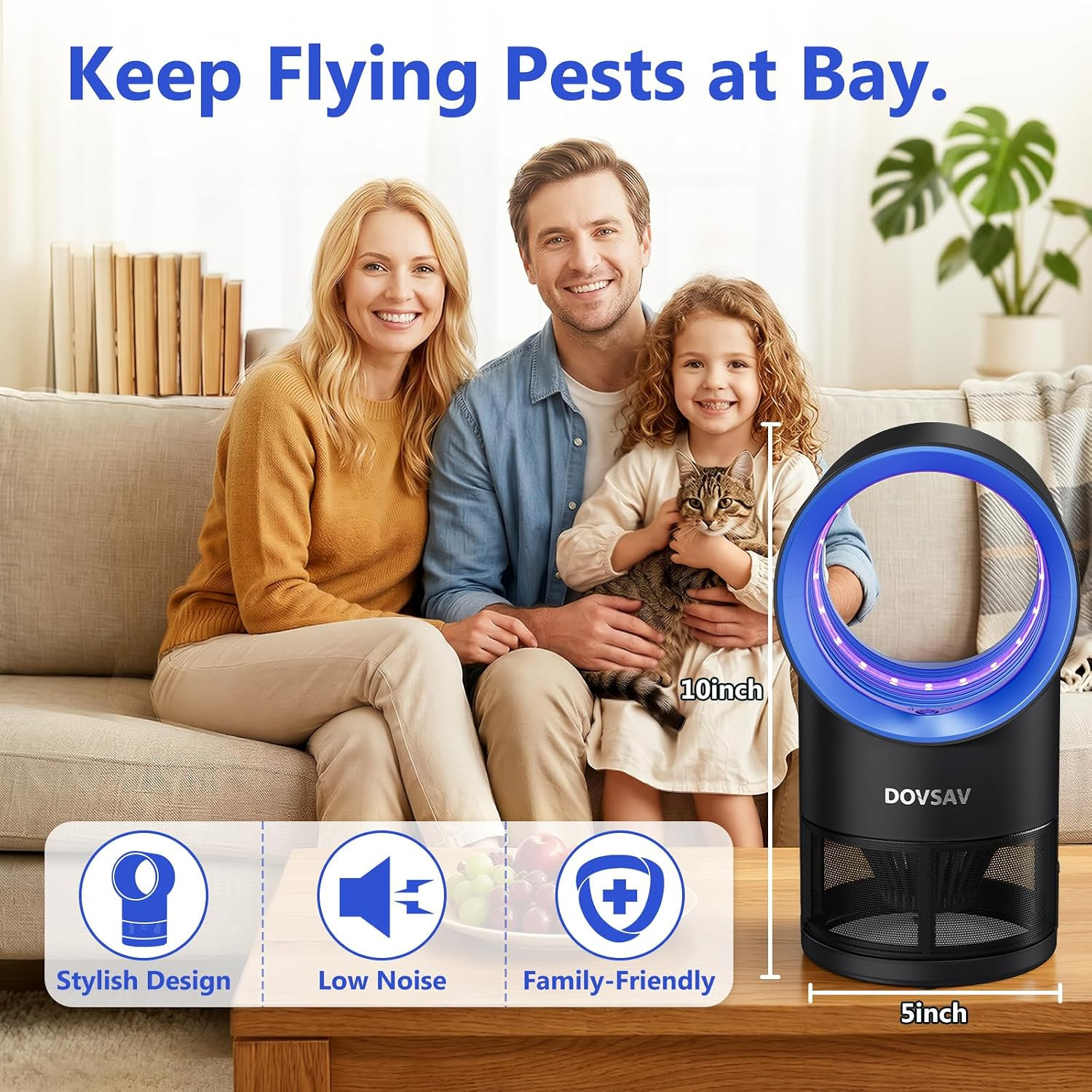 Fruit Fly Trap for Indoors, Blue Bug Zapper Indoor with Suction & Timer | Uv Lig
