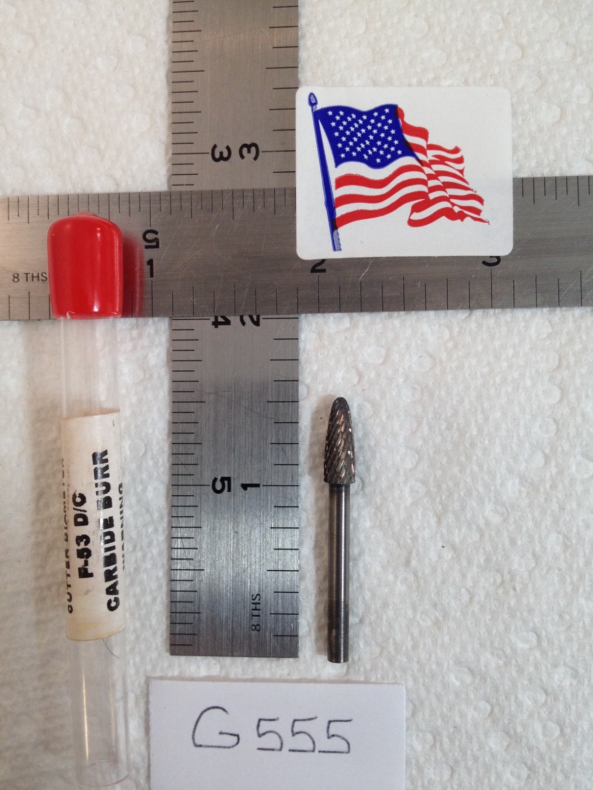 1 NEW USA 1/8" SHANK CARBIDE BURR SF-53 DOUBLE CUT. TREE RADIUS (G555)