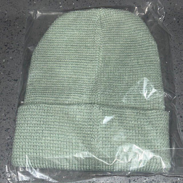 The Parks Apparel Green Beanie Leather Brand Beanie Hat Winter Hiking Brand NEW