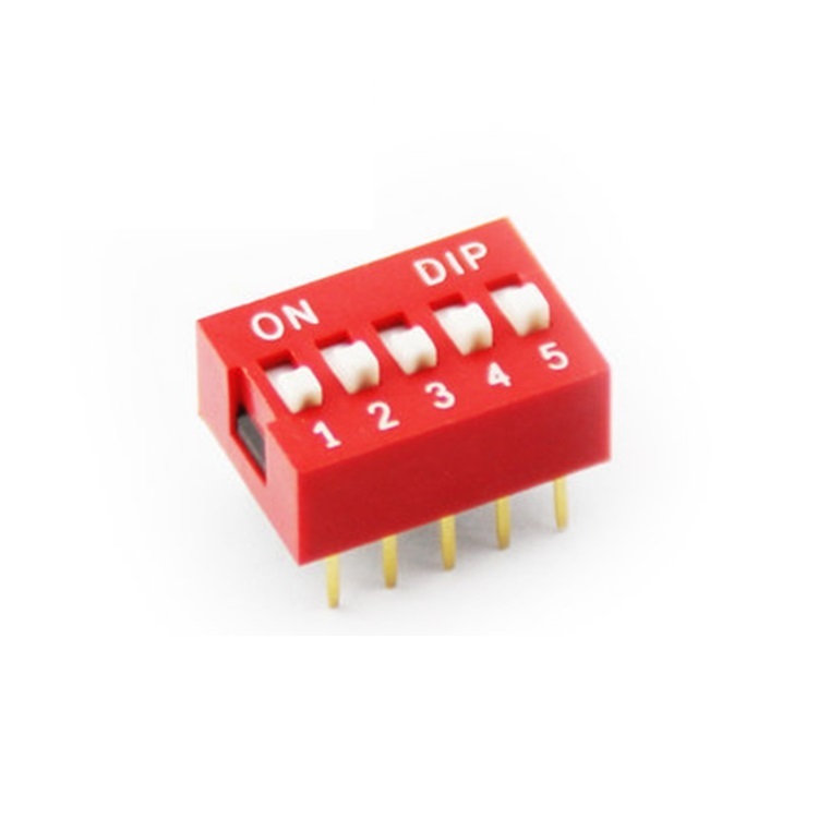10pcs Red 2.54mm Pitch 5-Bit 5-Positions Way Slide Type DIP Switch Module NEW