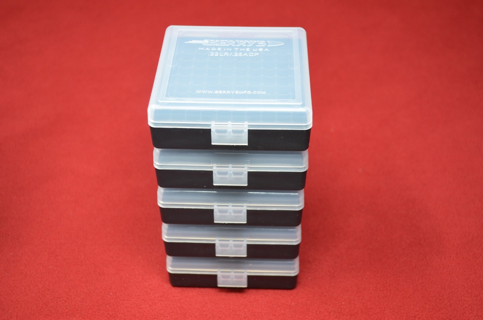 (5) X 22 lr Ammo Box / Case / Storage 100 Round .22LR / .25 ACP (NO AMMO) CLEAR