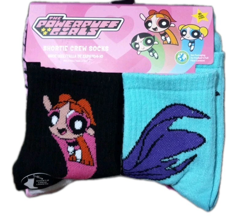 The PowderPuff Girls Women's Socks Shortie Crew Socks 10 Pair 4-10 Shoe Size
