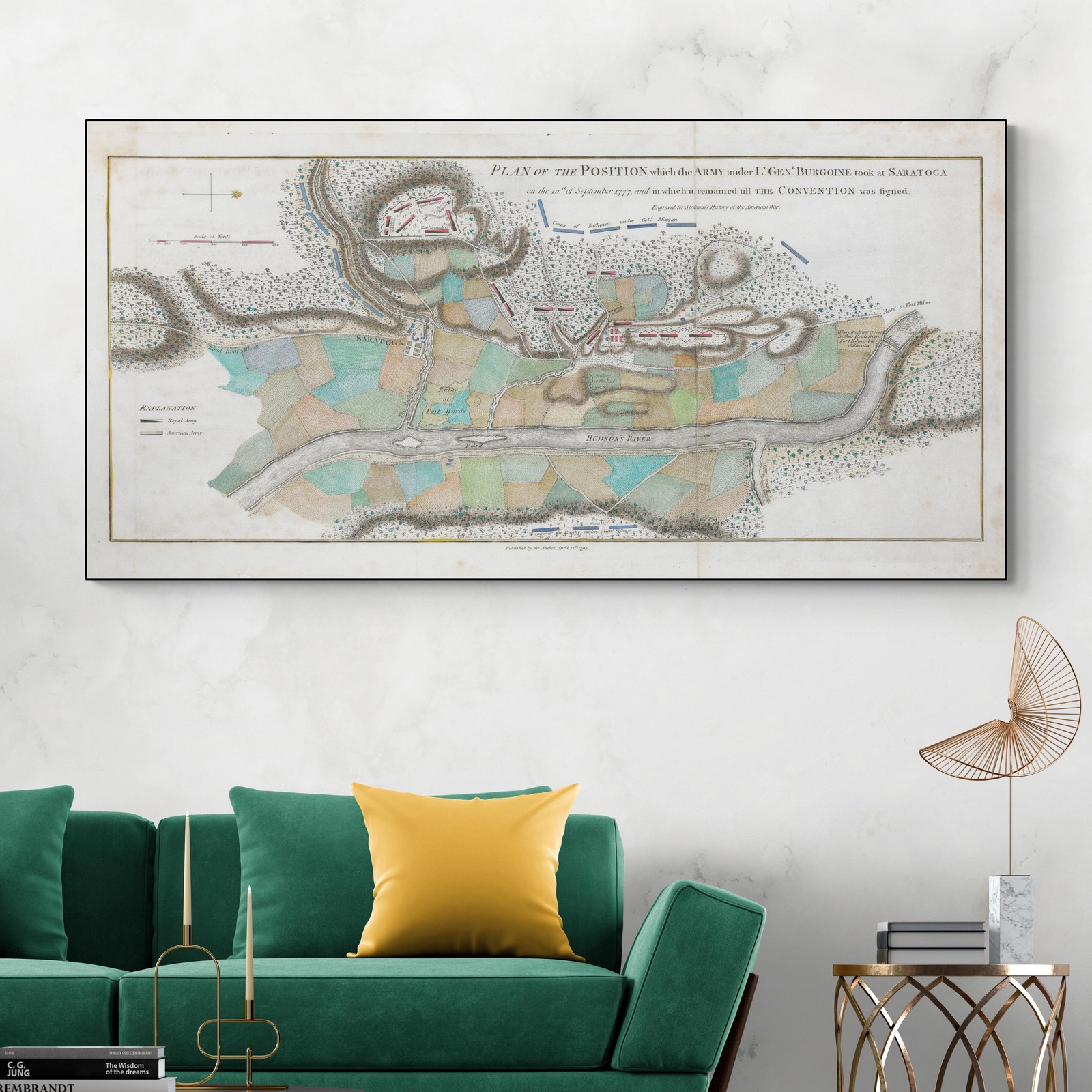 1777 Battle of Saratoga Map – Revolutionary War Turning Point Military Map