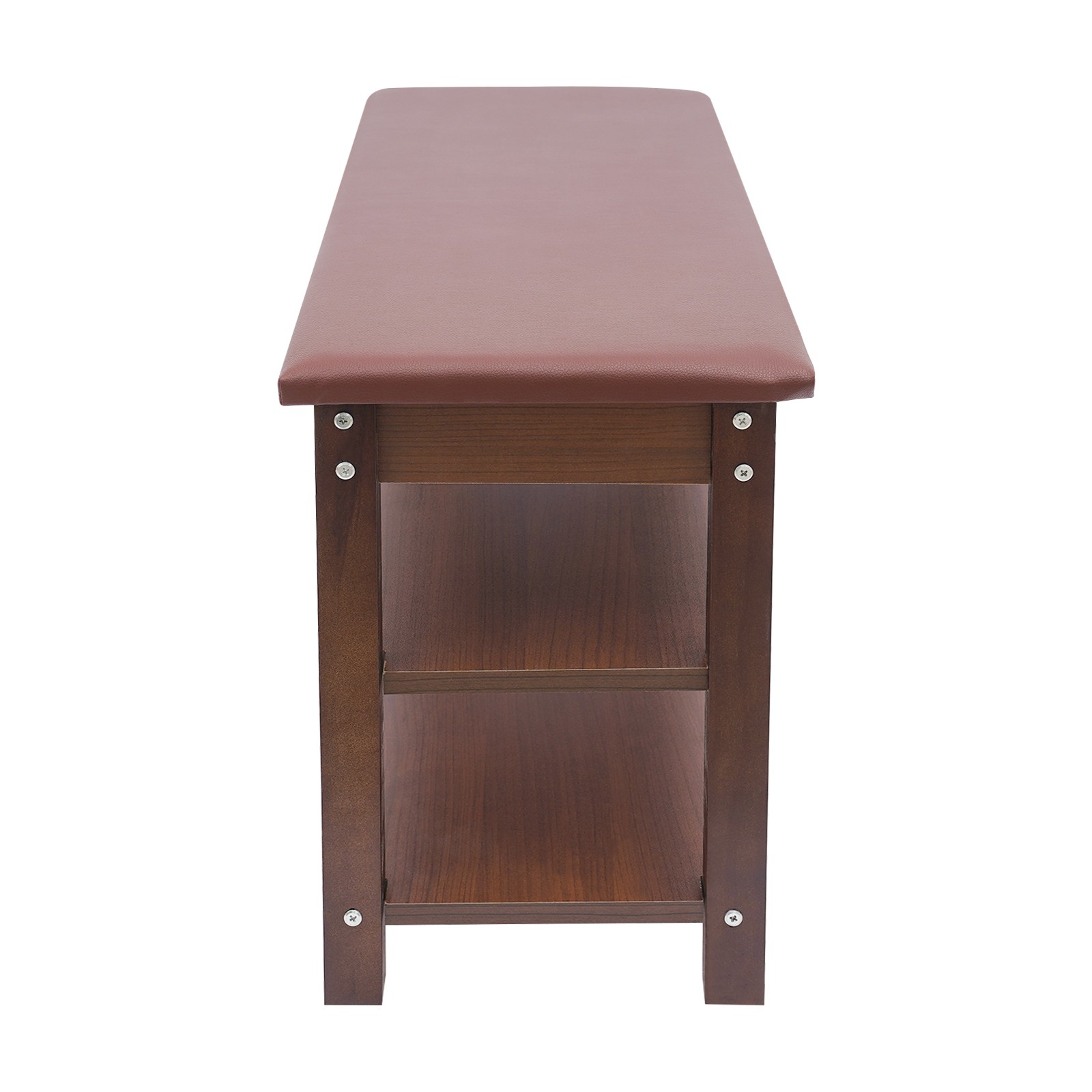 Shoe Bench with Storage Shelf, 2-Tier Footwear Rack with Cushion Padded Seat