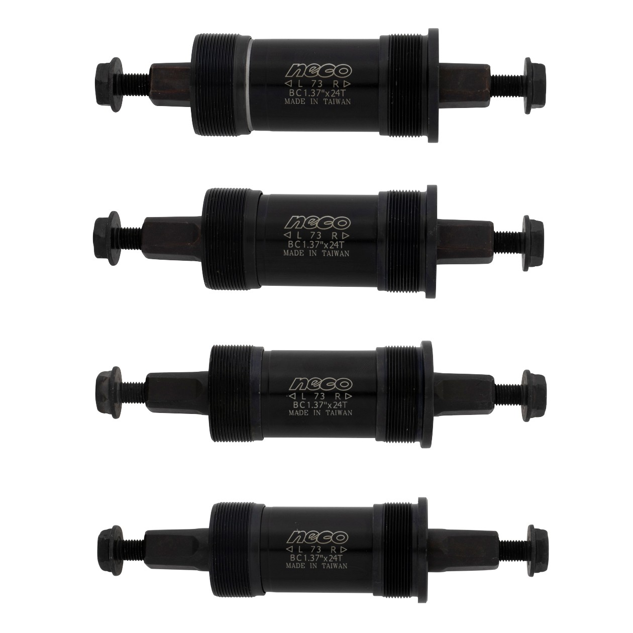 NECO Bike Bicycle Bottom Bracket Sealed Bearing Cartridge Square Set 73mm BLACK