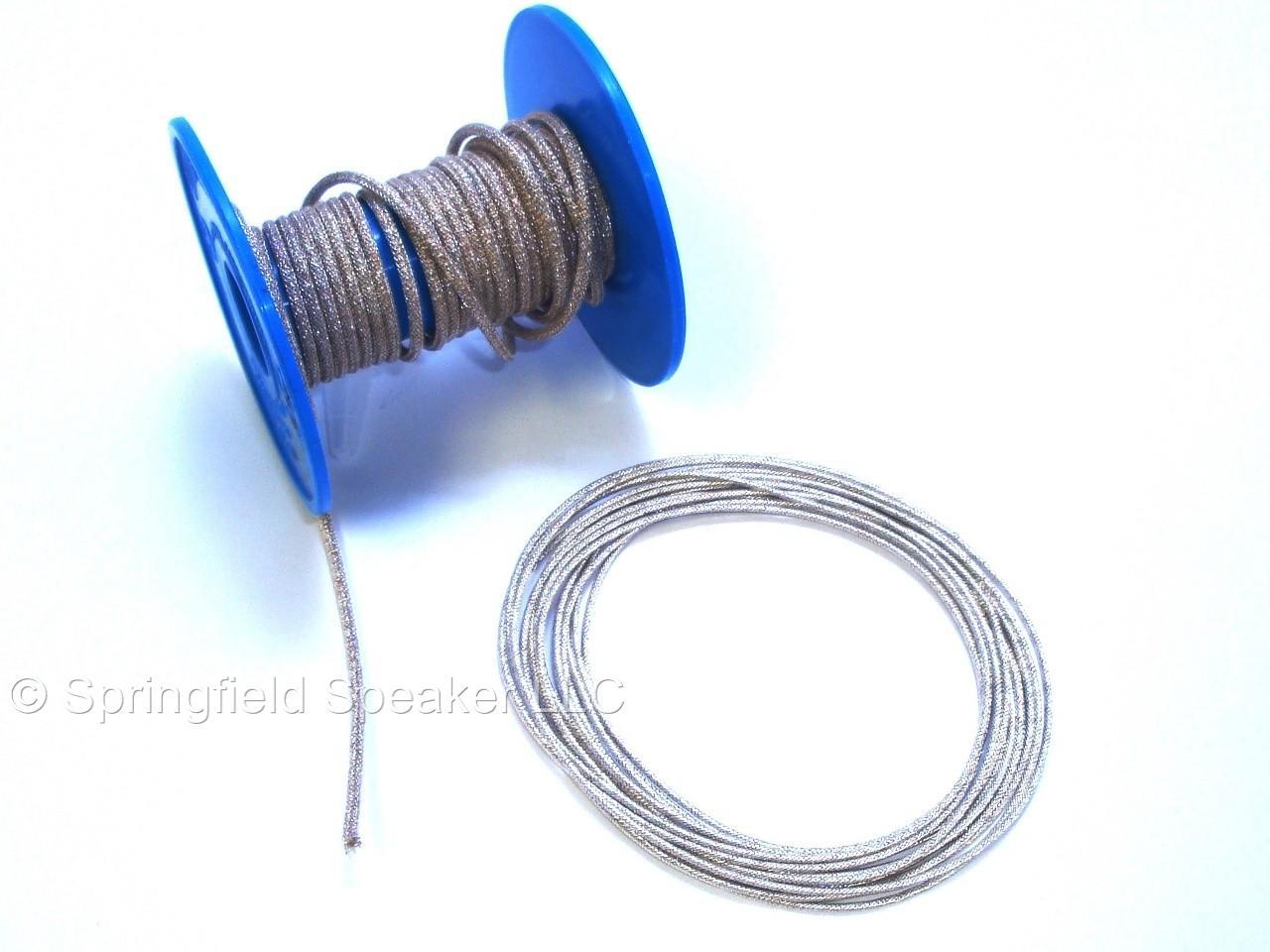 5 ft 3500w Braided Speaker Tinsel Lead Wire .081" Dia.