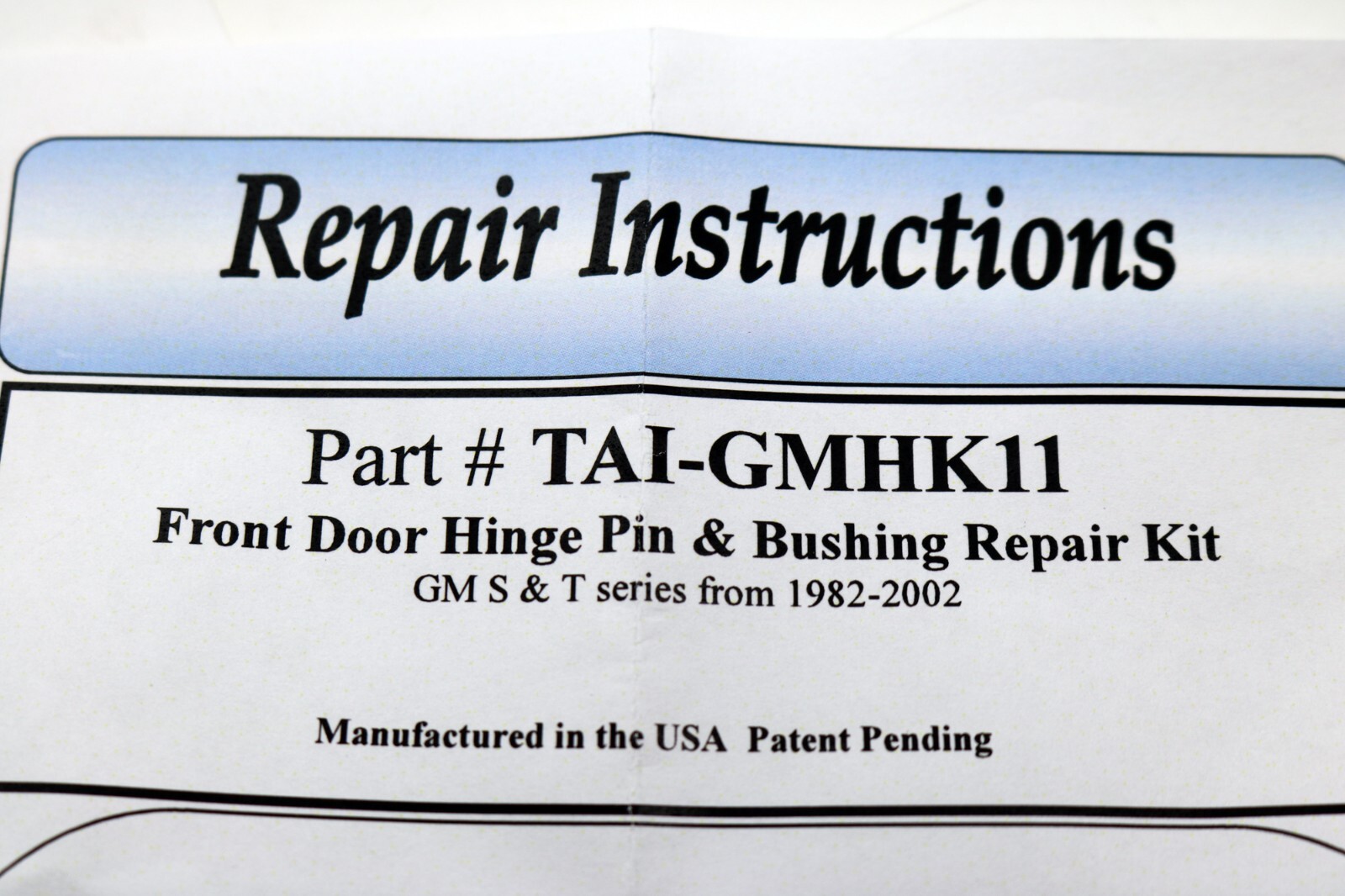 MADE IN USA Door Hinge Pin & Bushing Repair Kit / FOR 97-05 S10 BLAZER JIMMY ETC