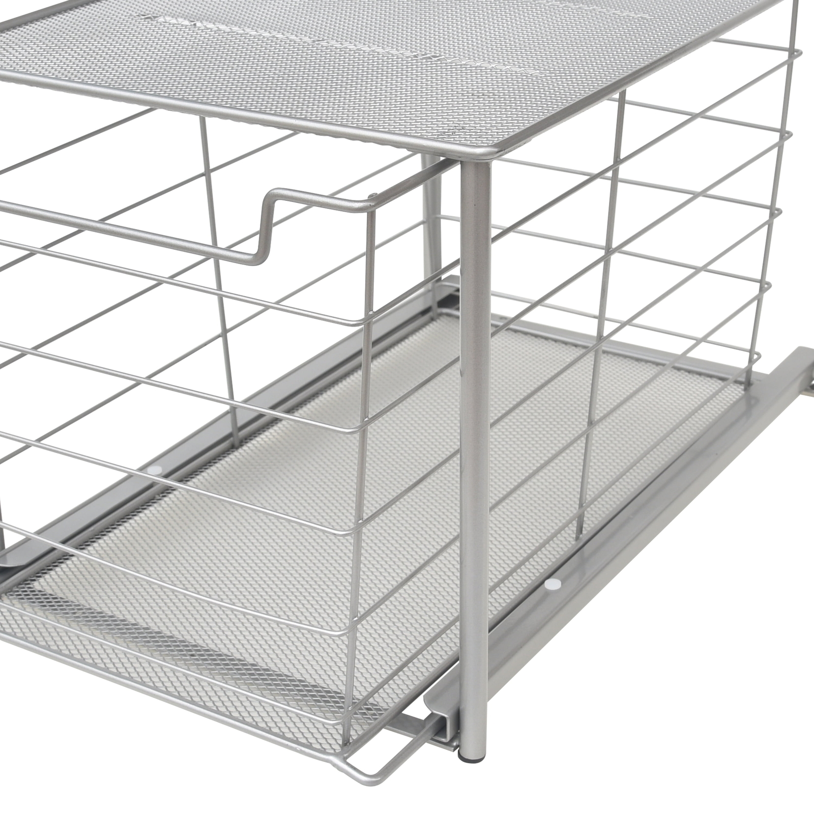 (2 pack) Small Stackable Slide-Out Drawer Organizer, Black