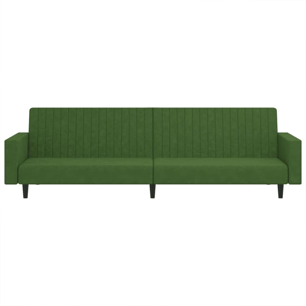 Sofa Bed Dark Green Velvet (100% polyester), Wood, Foam Large