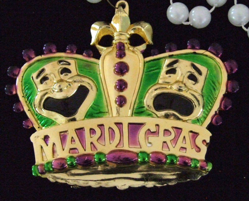 COMEDY TRAGEDY CROWN New Orleans Party Mardi Gras Bead Necklace Party Parade
