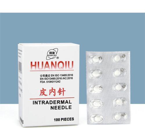 HuanQiu Acupuncture intradermal Tack Ear Skin Small Press Needles Box of 100