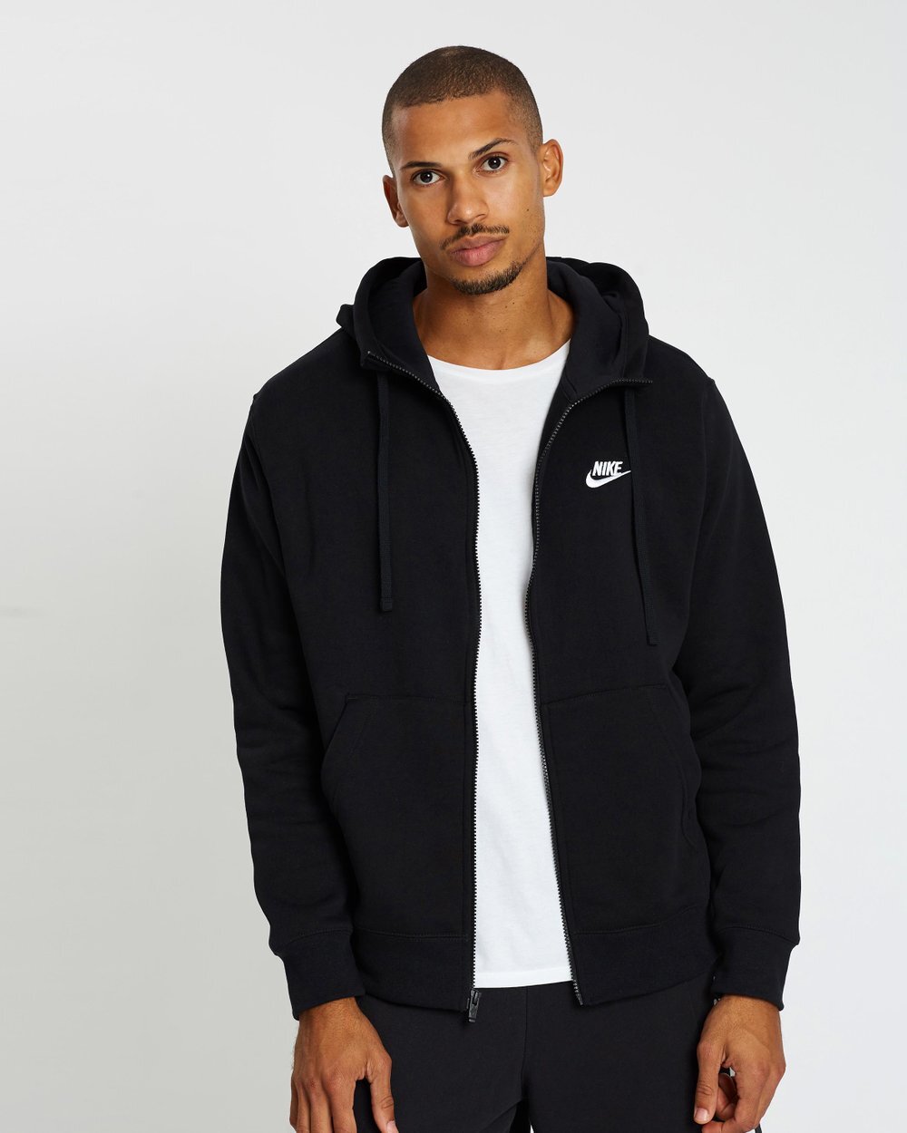 Mens Nike Gym Athletic Club Swoosh Hoodie Hooded Sweatshirt Full Zip New
