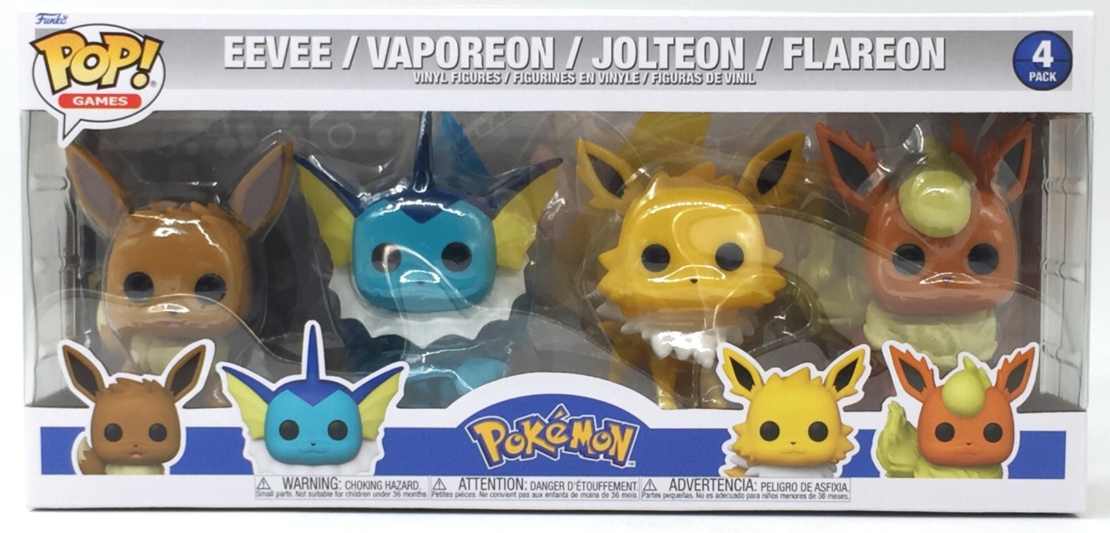 Funko Pop! Games Pokemon 4 Pack Eevee Vaporeon Jolteon Flareon