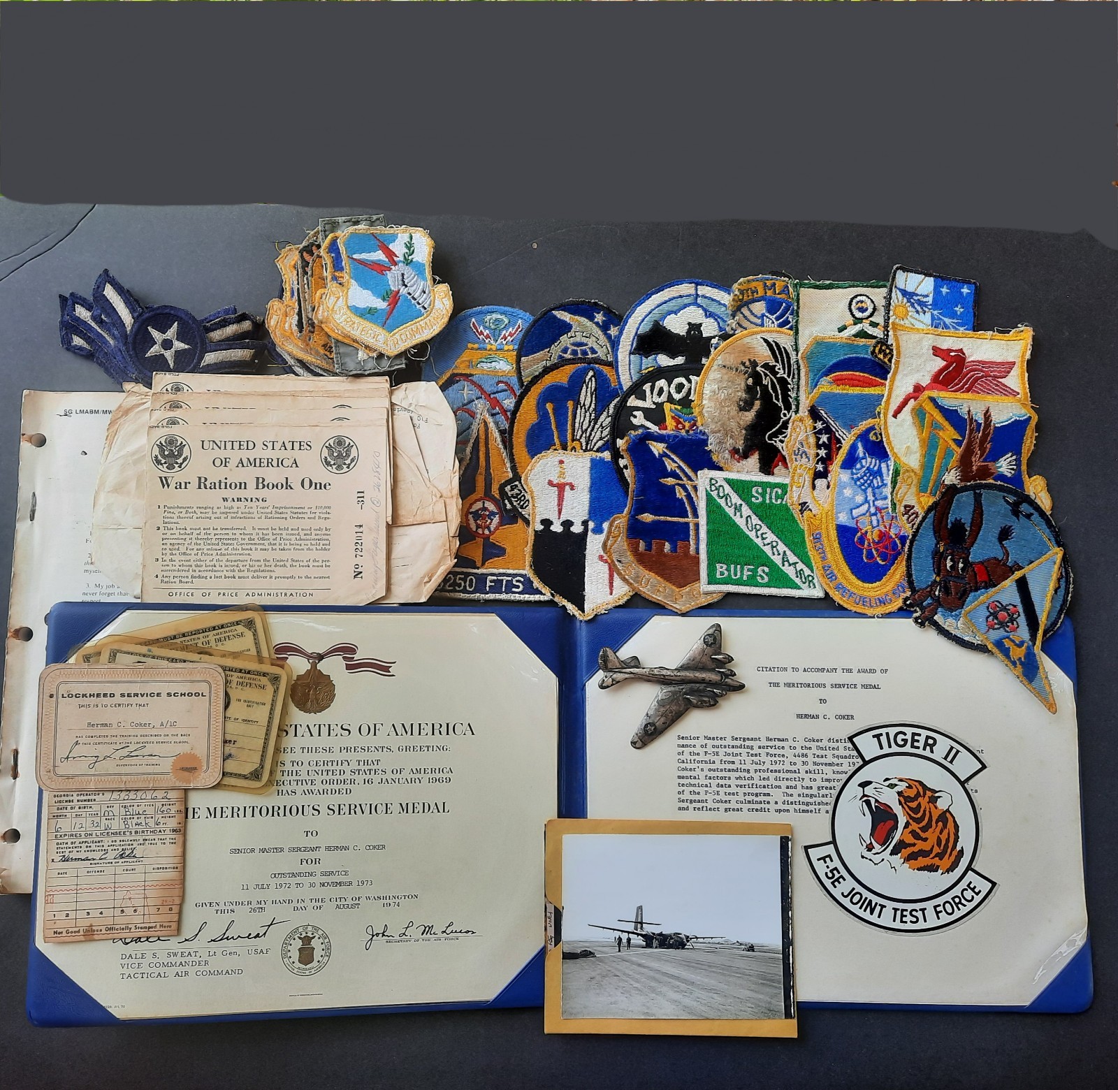USAF Named Grouping Lot Patches Documents 4486 Test Squadron F-5E F-101 F-104