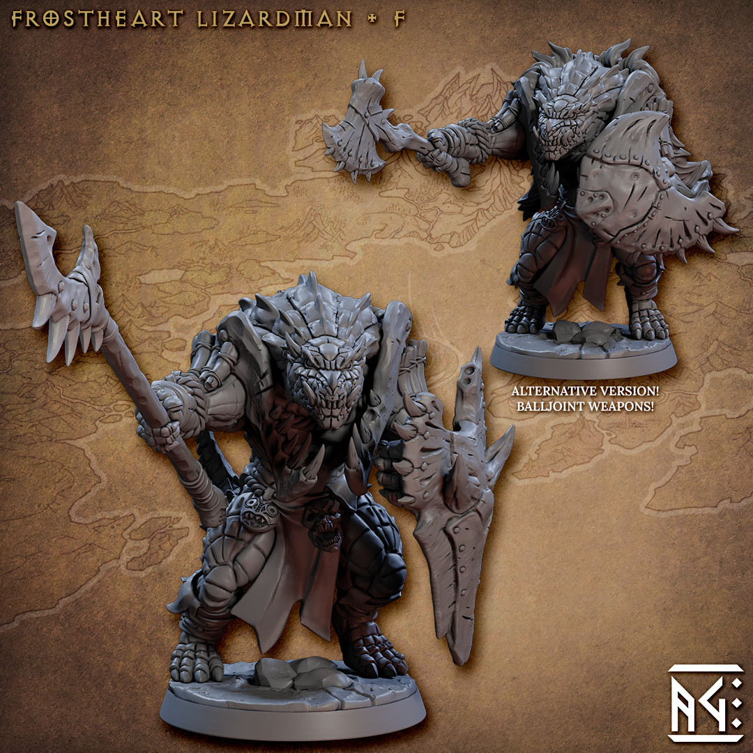 Lizardman F - Fighter - ALTERNATE - Artisan Guild - Dungeons and Dragons