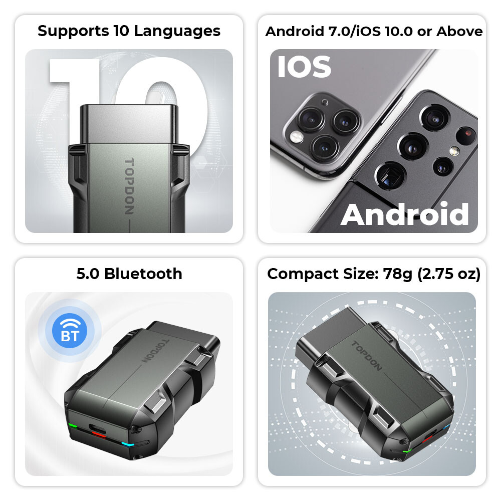 🔥NEW! TOPDON TopScan OBD2 Scanner Code Reader Full System Car Diagnostic Tool