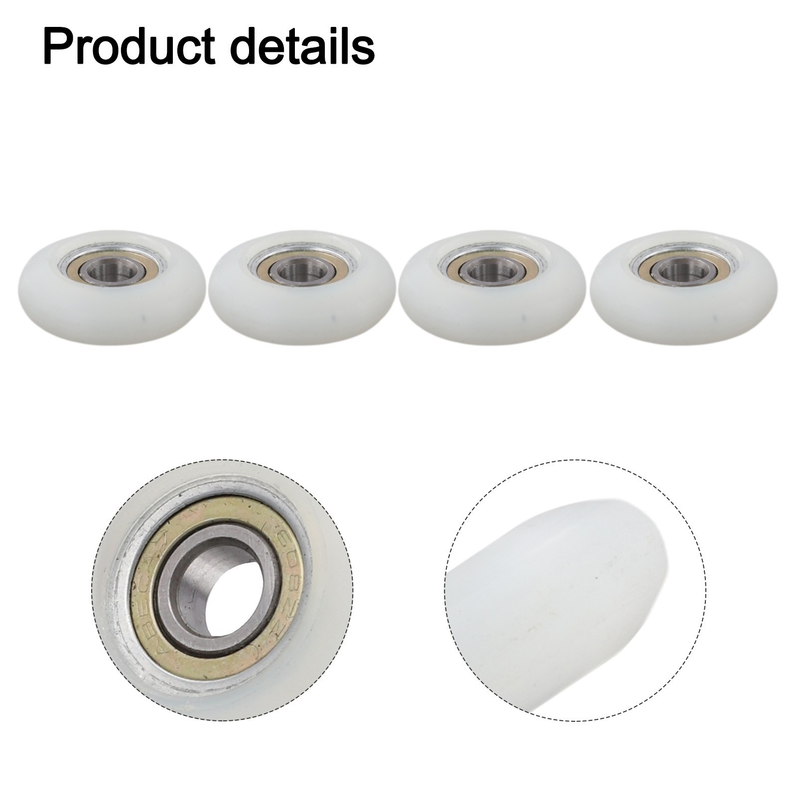 4PCS 34mm Rubber Metal Cushion Wheel Bearing Pulleys for Rowing Machine
