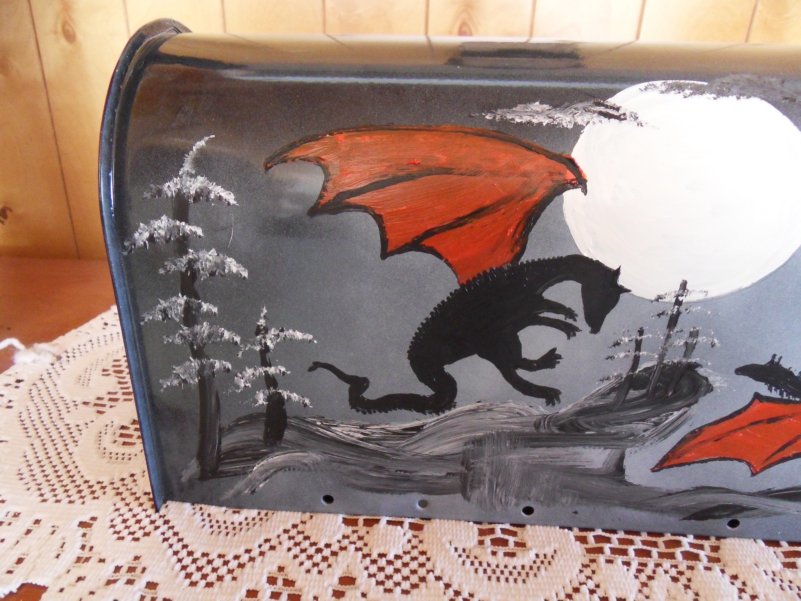 Dragon dragons hand painted Mailbox USPS standard size