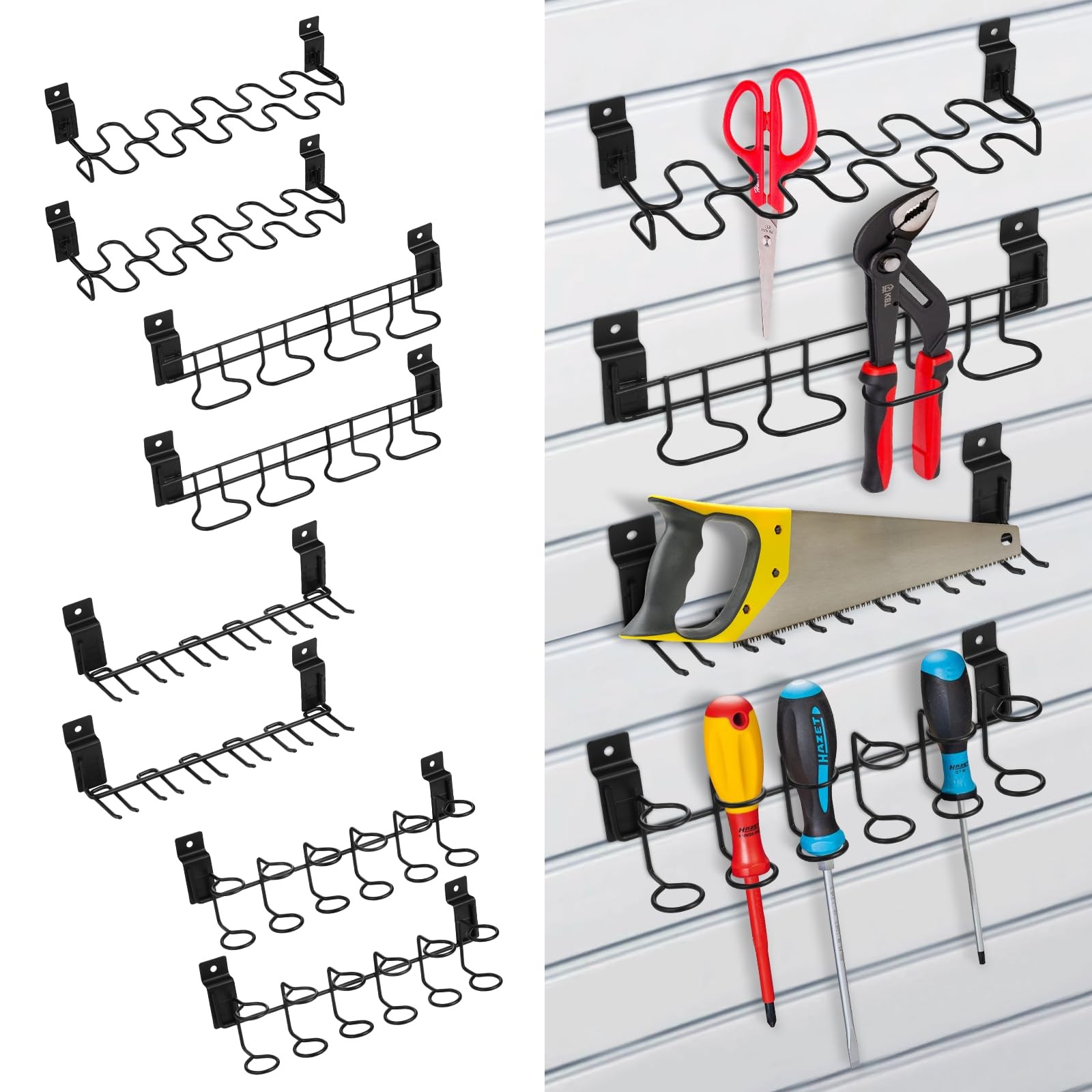 8 Pcs Slatwall Screwdriver Holder Slatwall Plier Holders Stainless Steel Slat...