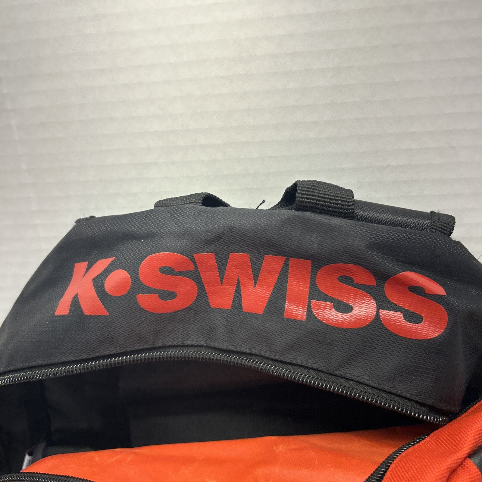 K Swiss Red & Black Backpack Classic Look Medium Size 15" x 17" Several Pockets