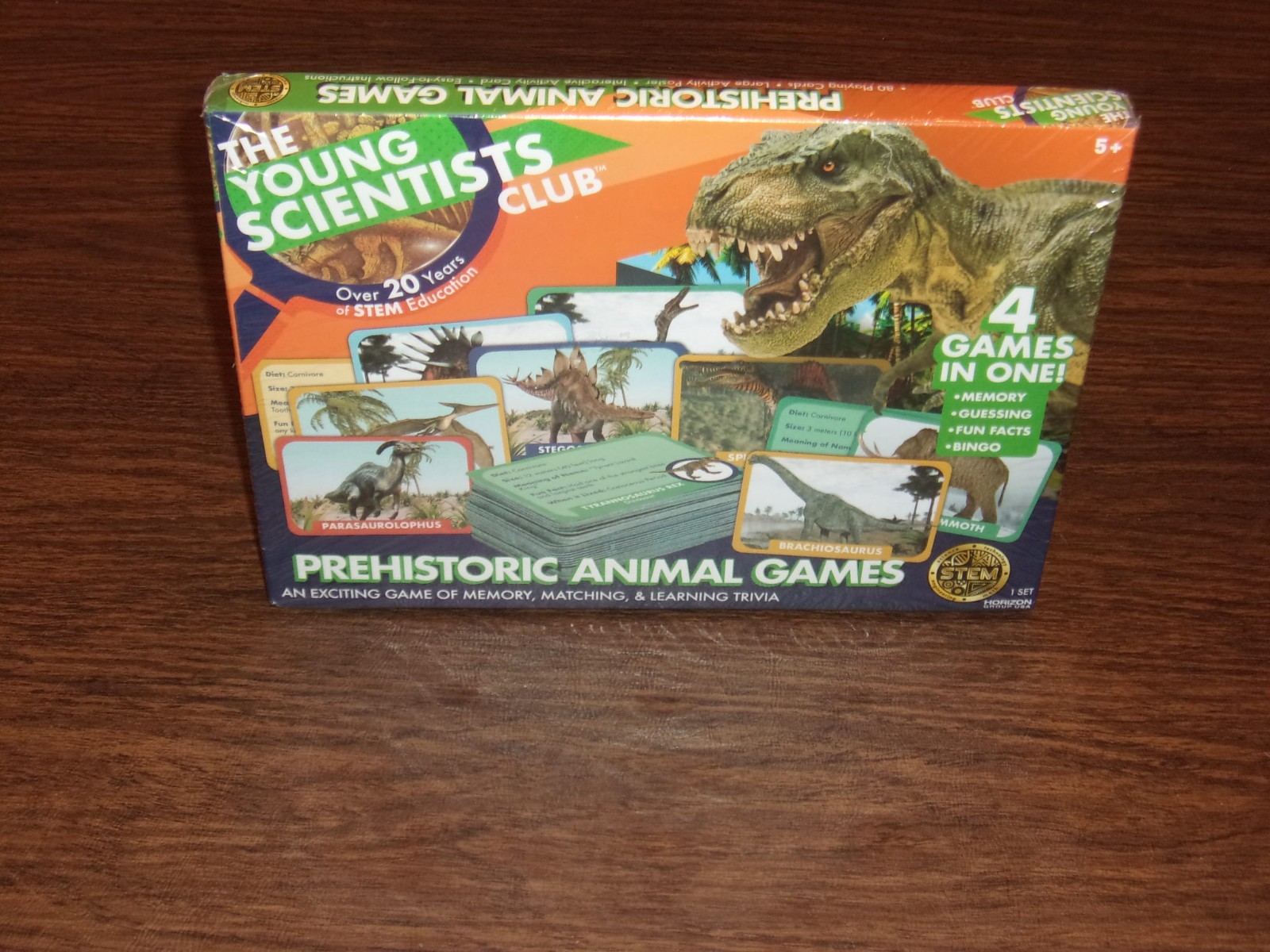 NIB The Young Scientists Club Prehistoric Animal Games 4 Games in 1 STEM Horizon