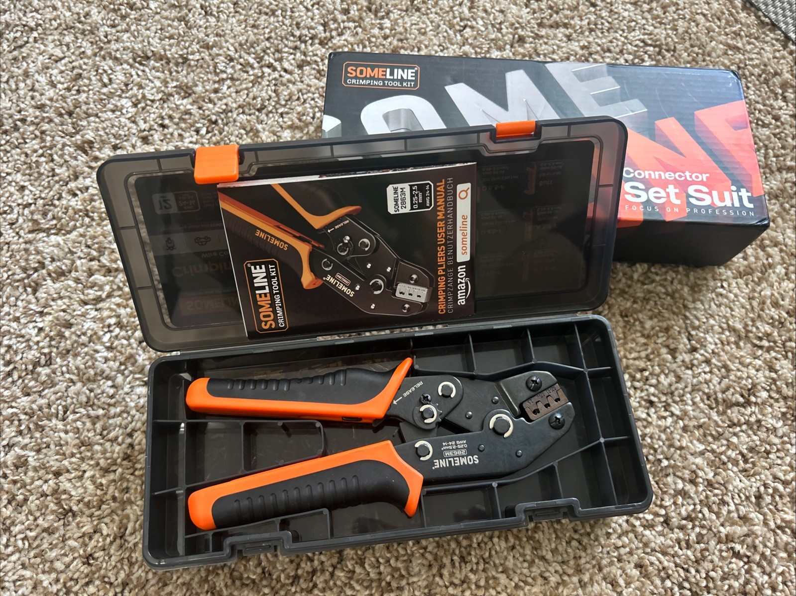 SOMELINE Spade Connector Crimping Tool Kit 24-14 AWG 12 Types New!!!