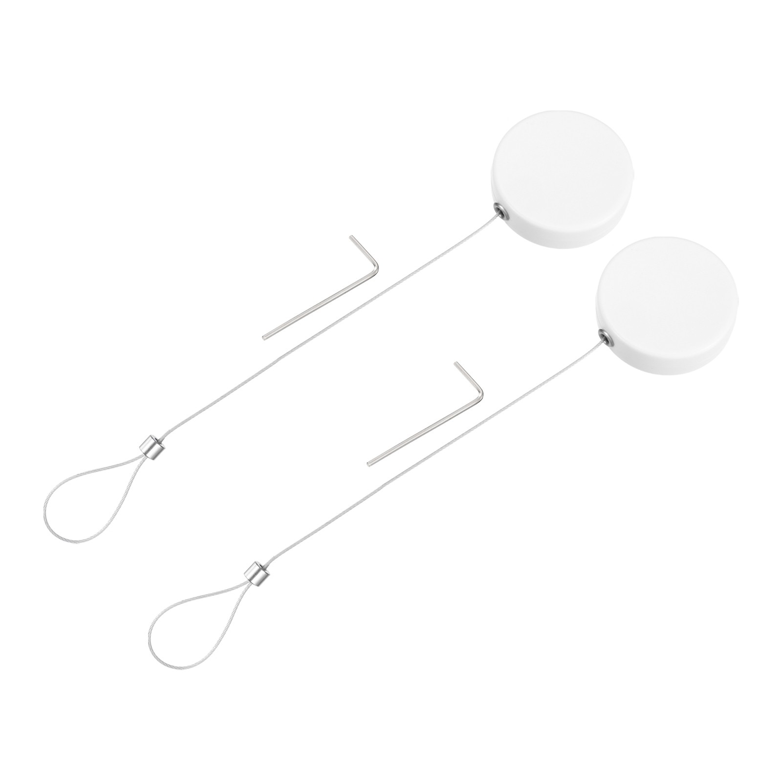 3.3ft Retractable Cable Security Lock with Latch Wrench 150 g White,2 Pack