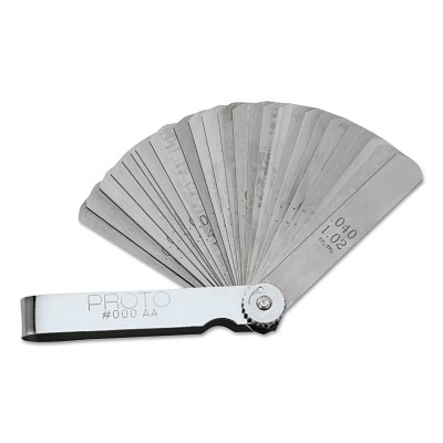 25 Blade Feeler Gauge Set, 0.0015 in to 0.040 in Thickness, Inch/Metric, 1/2 in