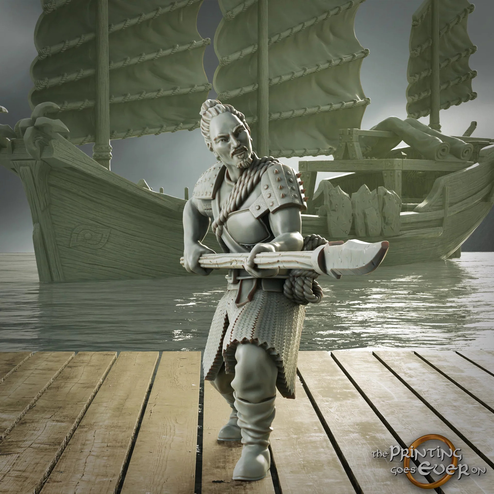 Pirate Spearman - 28-32mm Pirates of the Eastern - Resin Tabletop Miniature