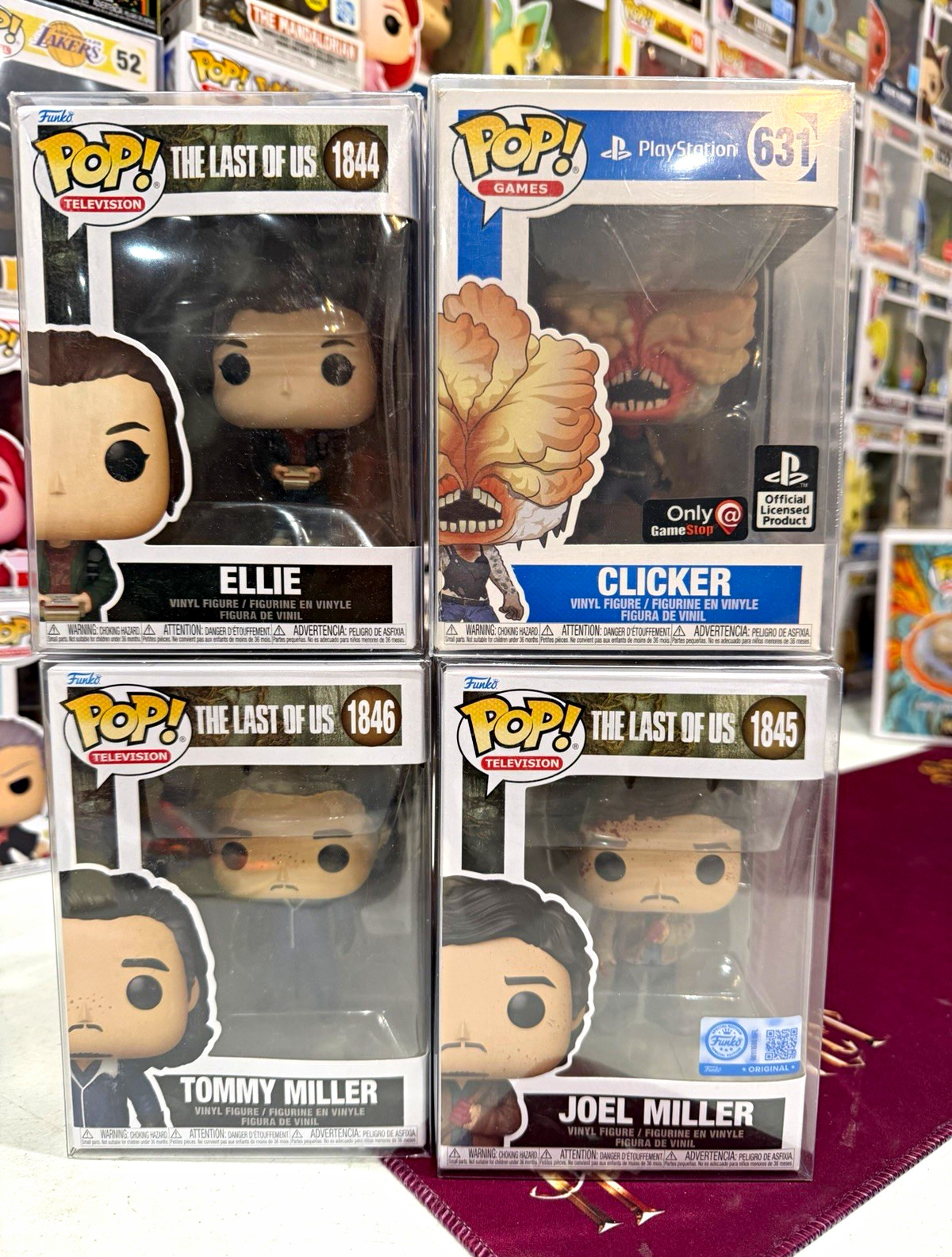 Funko The Last of Us Pop Vinyl Lot 4 Ellie Joel Tommy Clicker Boxed