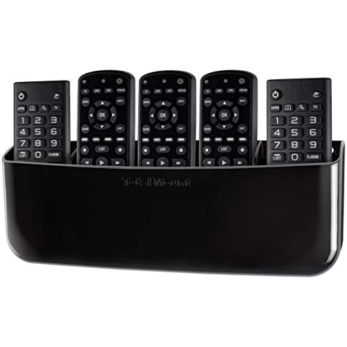 Hole-Free Remote Holder – Eliminates the 1 For 5 Or 6 Remotes – Premium Black