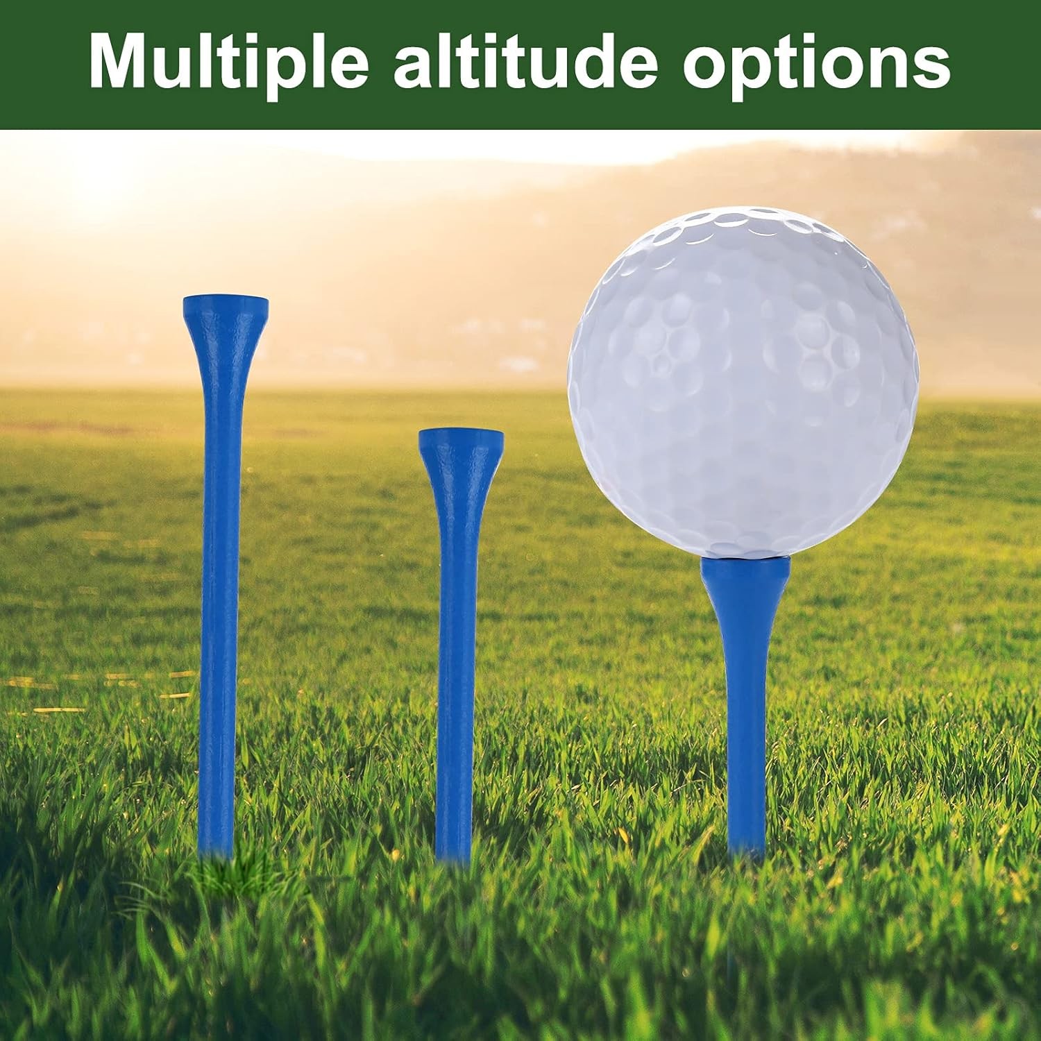 Golf Tees Durable Bamboo 100Pcs 3-1/4" Friendly Blue