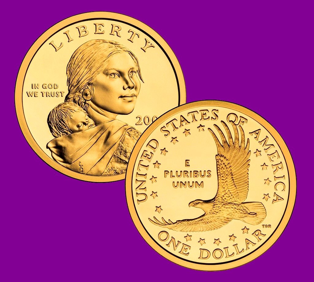 2001 Sacagawea D, Dollar Coin from Denver Mint