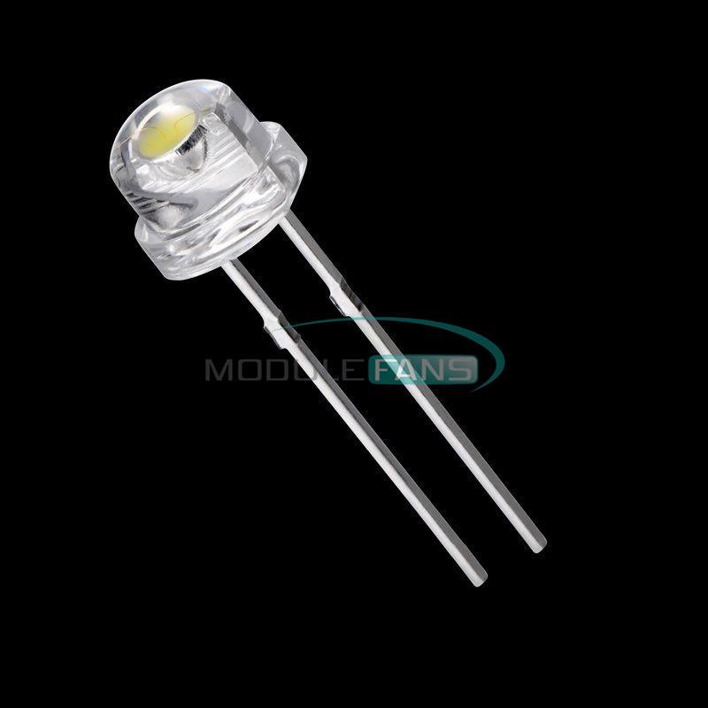 100PCS 5mm Straw Hat White LED Wide Angle Light Lamp MJ