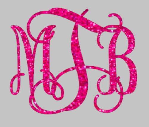 11 in Glitter Iron on Letters, Vine Monogram Iron on, Iron on, Heat transfer