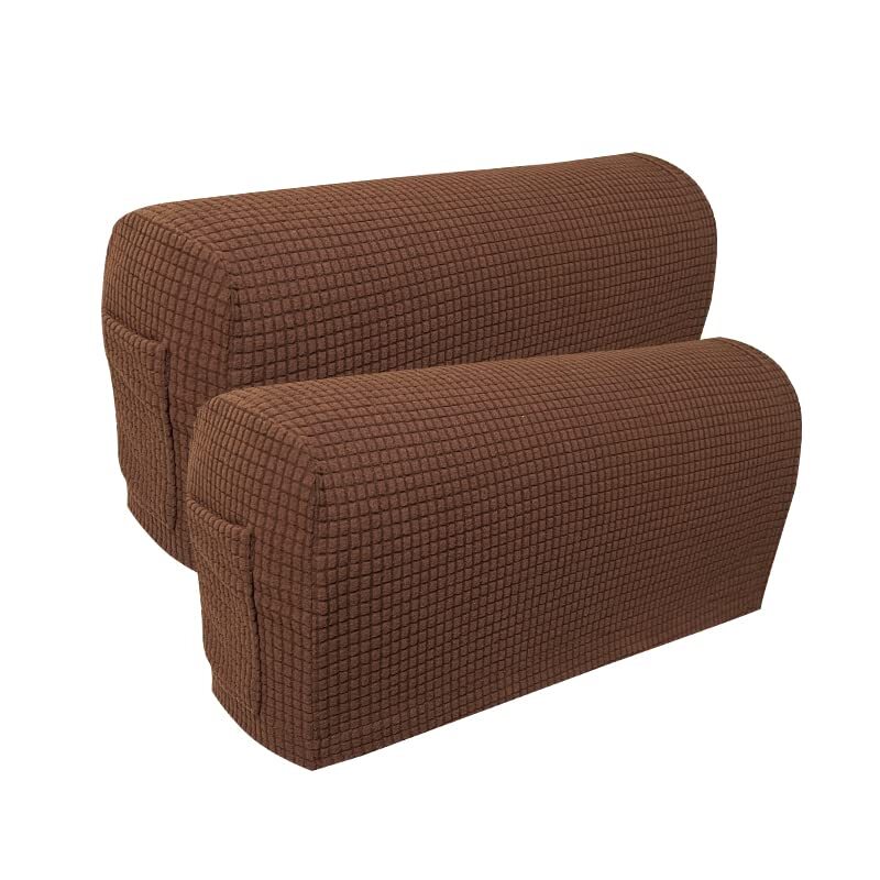 Couch Arm Covers for Sofa 2 Pack with a Pocket Elastic Sofa Armrest  Covers Deco