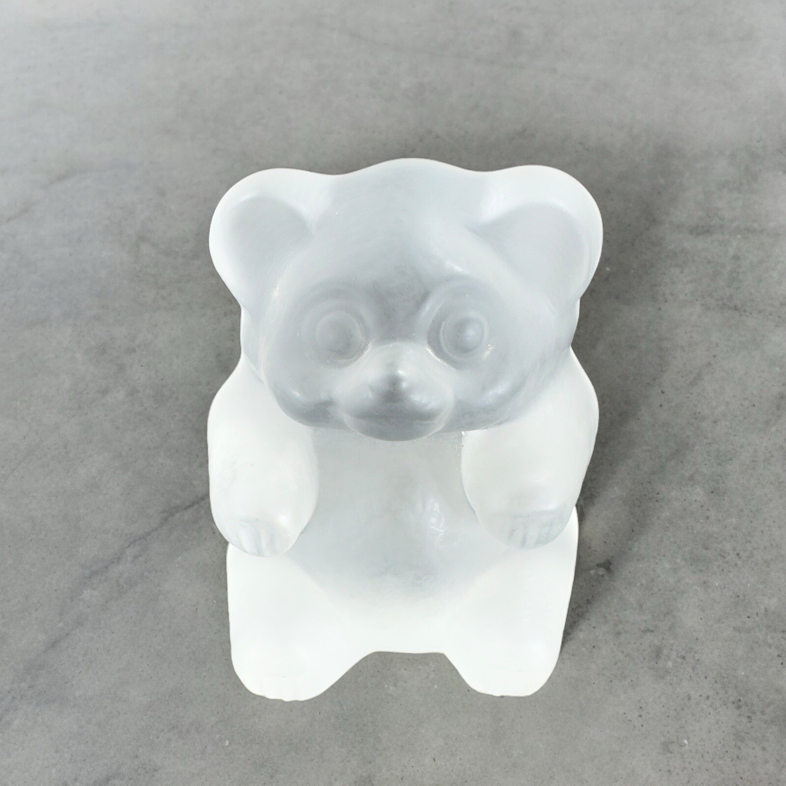 Imperial Lenox Frosted Glass Sitting Bear Paperweight Clear Figurine Vintage