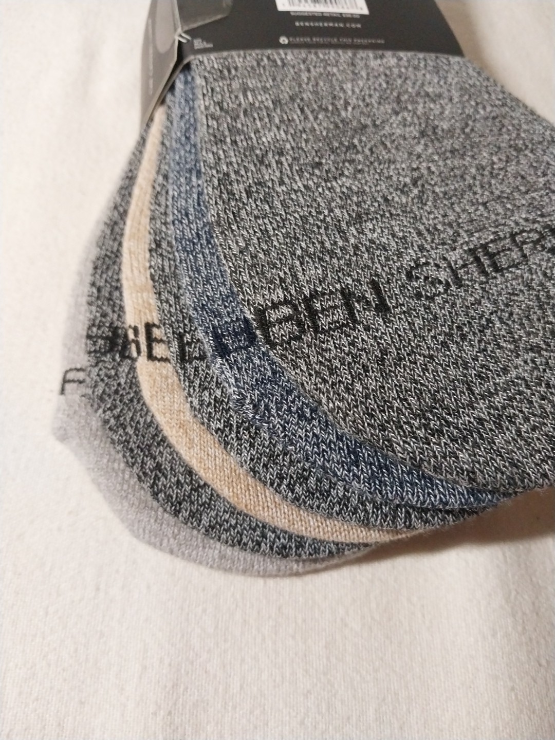 Ben Sherman Men's No Show Socks 6 Pairs Cotton Blend in Blue Tan Gray Black
