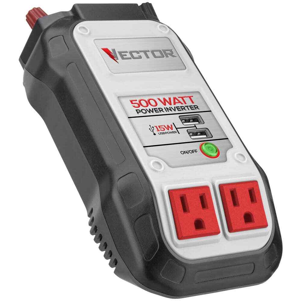 VECTOR 500 Watt Power Inverter, Dual Power Inverter, Two USB Charging Ports