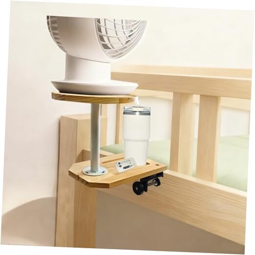 Fan Holder for Dorm Bed, Wooden Clamp Fan Holder for Woozoo Fan,Fit Bunk &