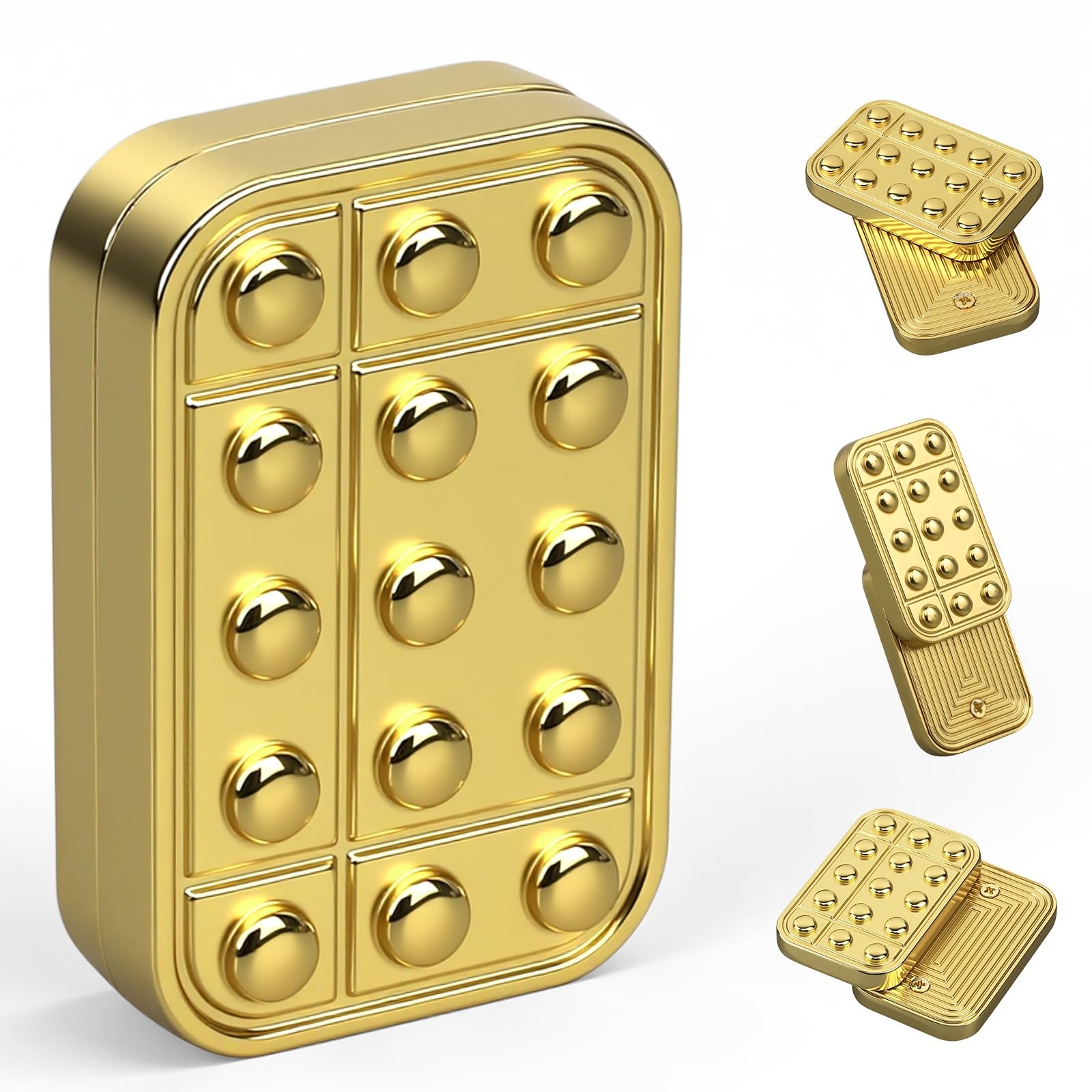 Magnet Fidget Slider Toy for Teen Adults, Metal Magnetic Block Cliker Gold