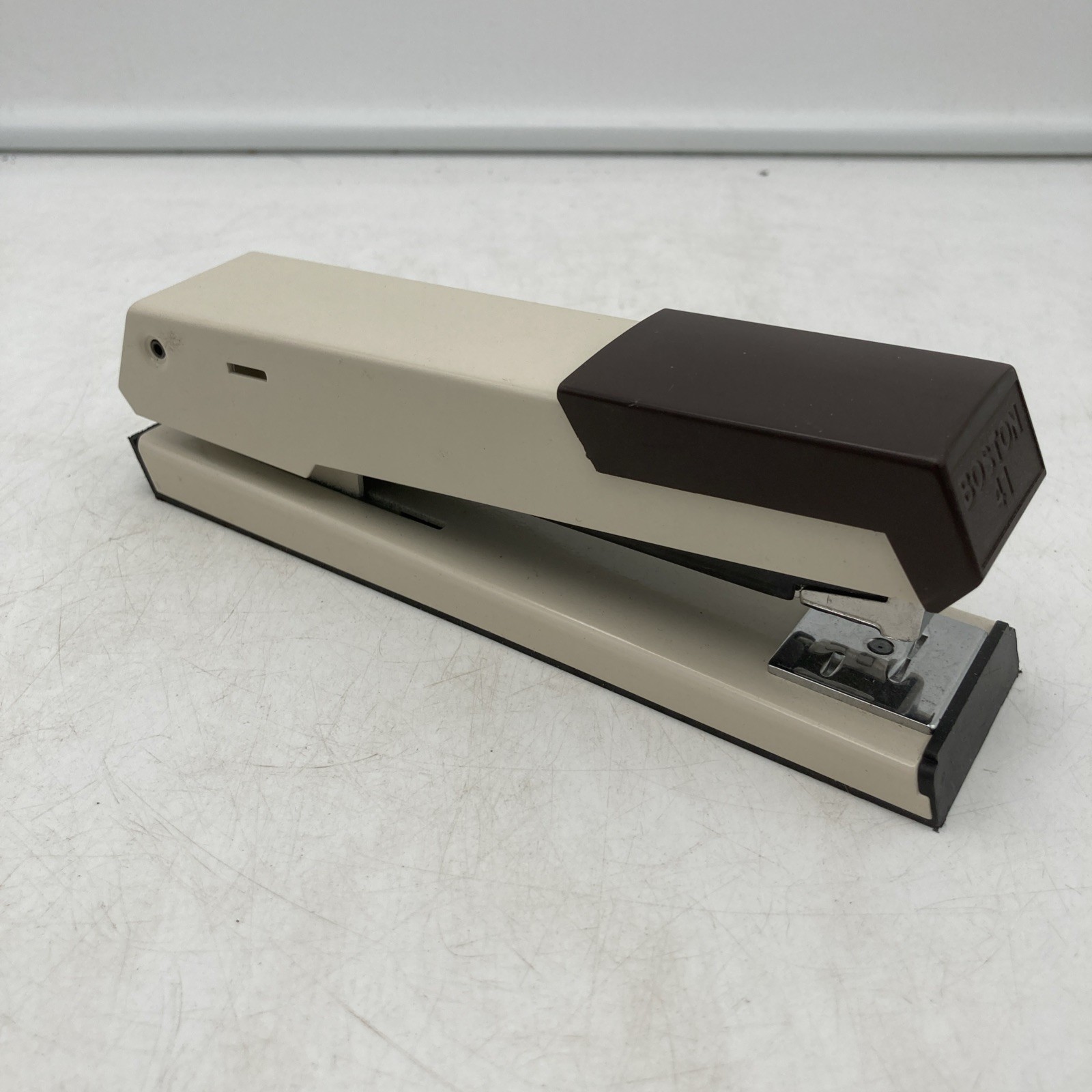 NEW Old Stock Boston Model 41 Metal Tan Brown Stapler Made in USA HUNT Co NWOT
