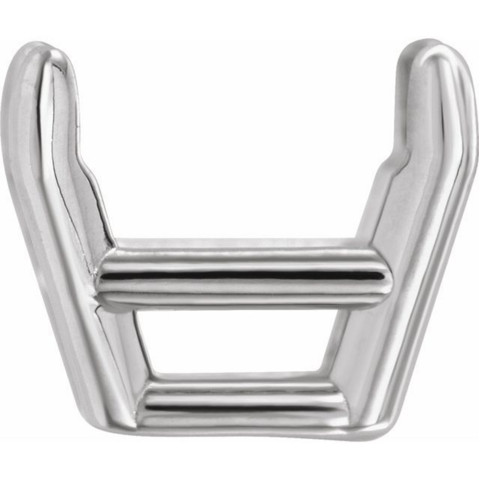 5.5mm Square Princess Cut CLAW Pre Notched 14k White Gold Basket 4 Prong Setting