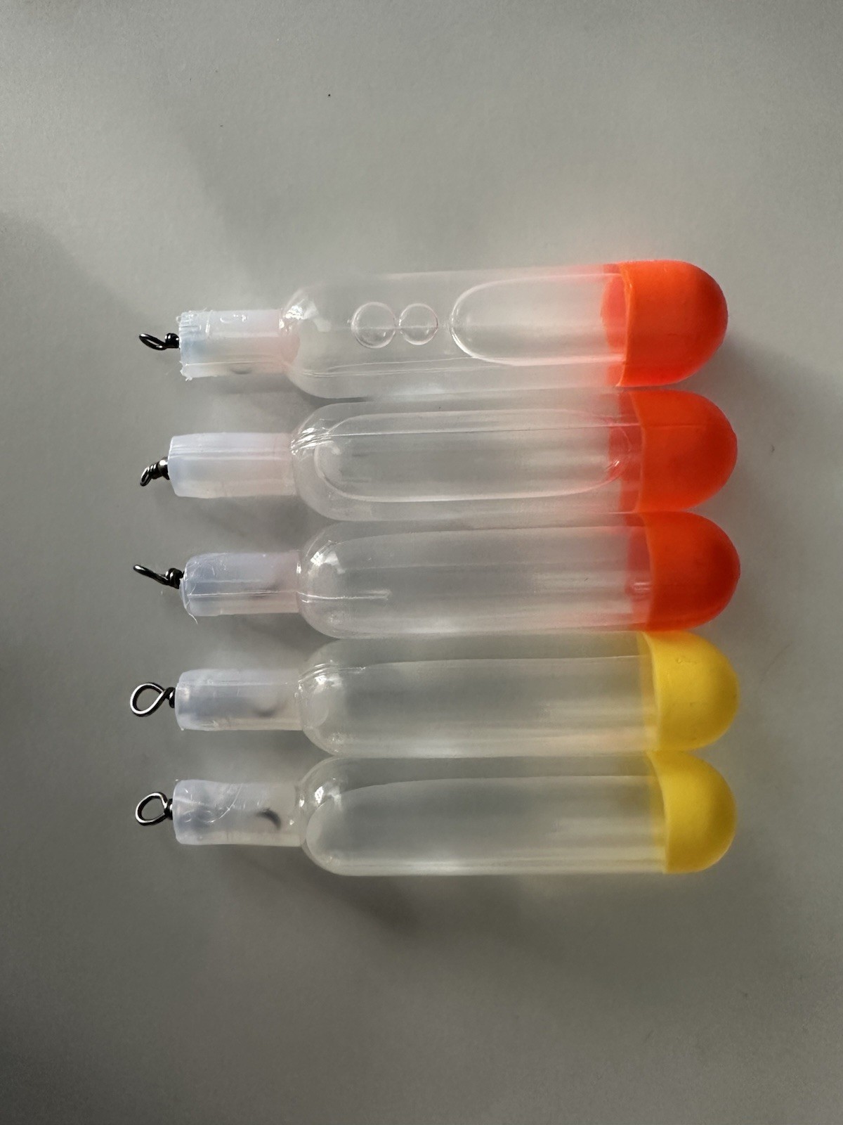 x5 Water Waggler Floats - Orange & Yellow