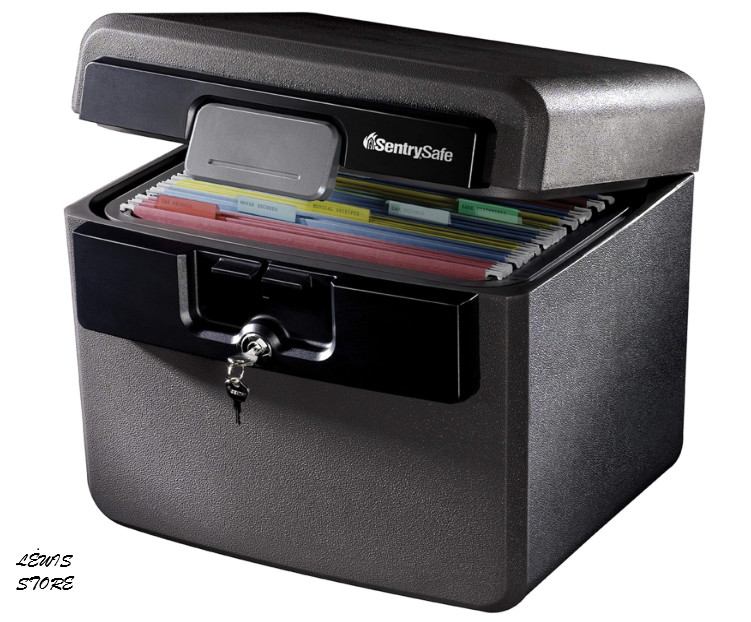 SentrySafe HD4100 Fireproof Waterproof Document Safe Box w/ Key Lock Black