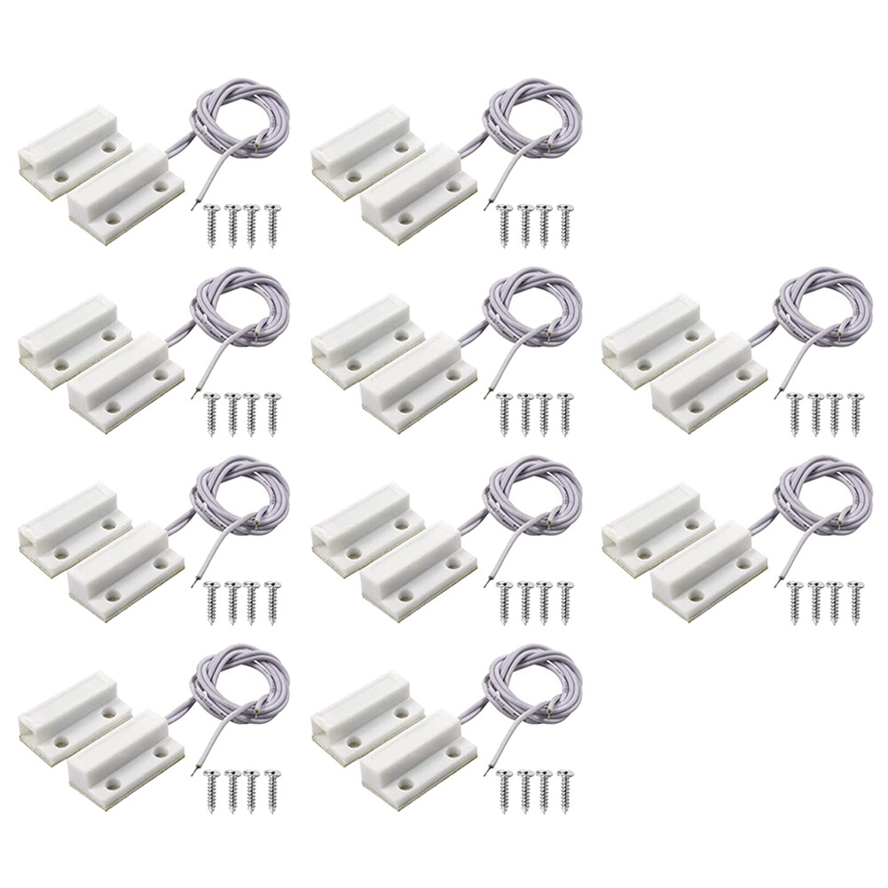 10/20Pair MC-38 Surface Mount Wired NC Door sensor Alarm Magnetic Reed Switch
